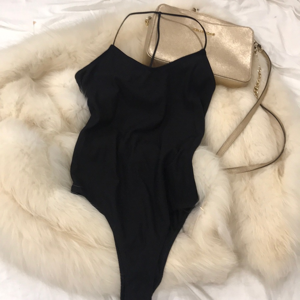 Black backless bodysuit by Forever 21